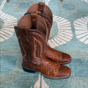 Ariat Brown Ostrich Leather Cowboy Boots